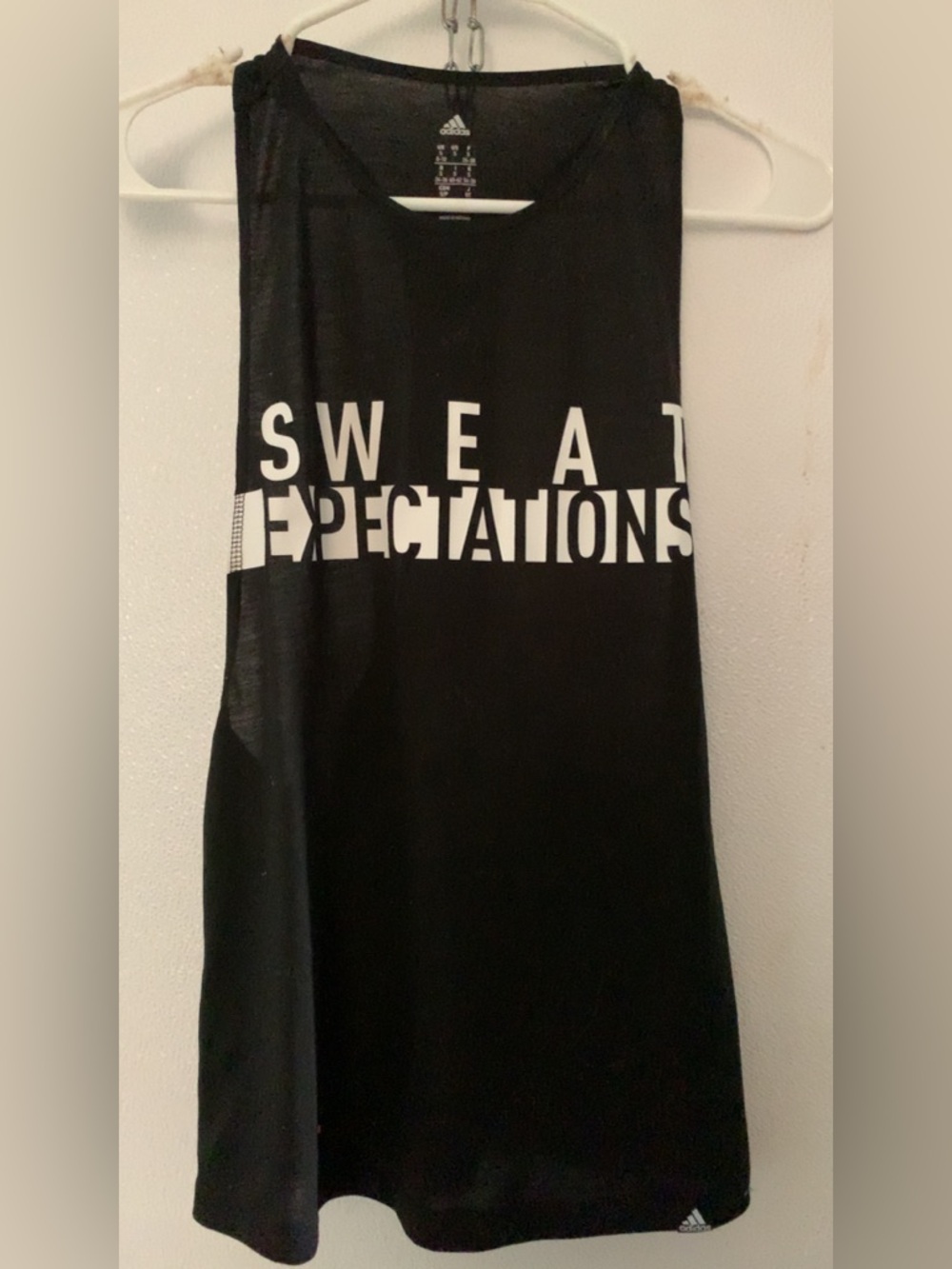 adidas Black Tank Top with White Logo